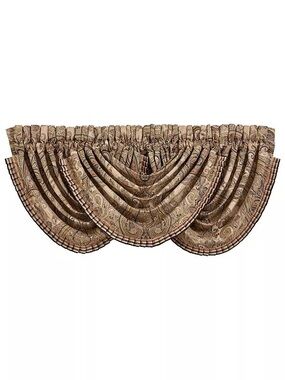 J. Queen New York Luciana Beige  Blackout Rod Pocket Valance 49 x 33” MSRP $104